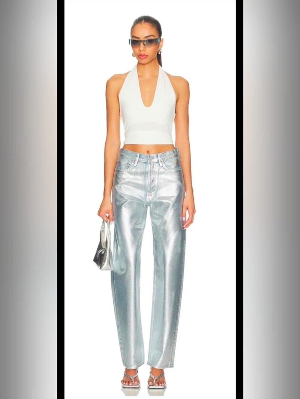 NWOT-AGOLDE 90's Mid Rise Loose Fit Jeans in Tinfoil-Size 24-Retail $325.00